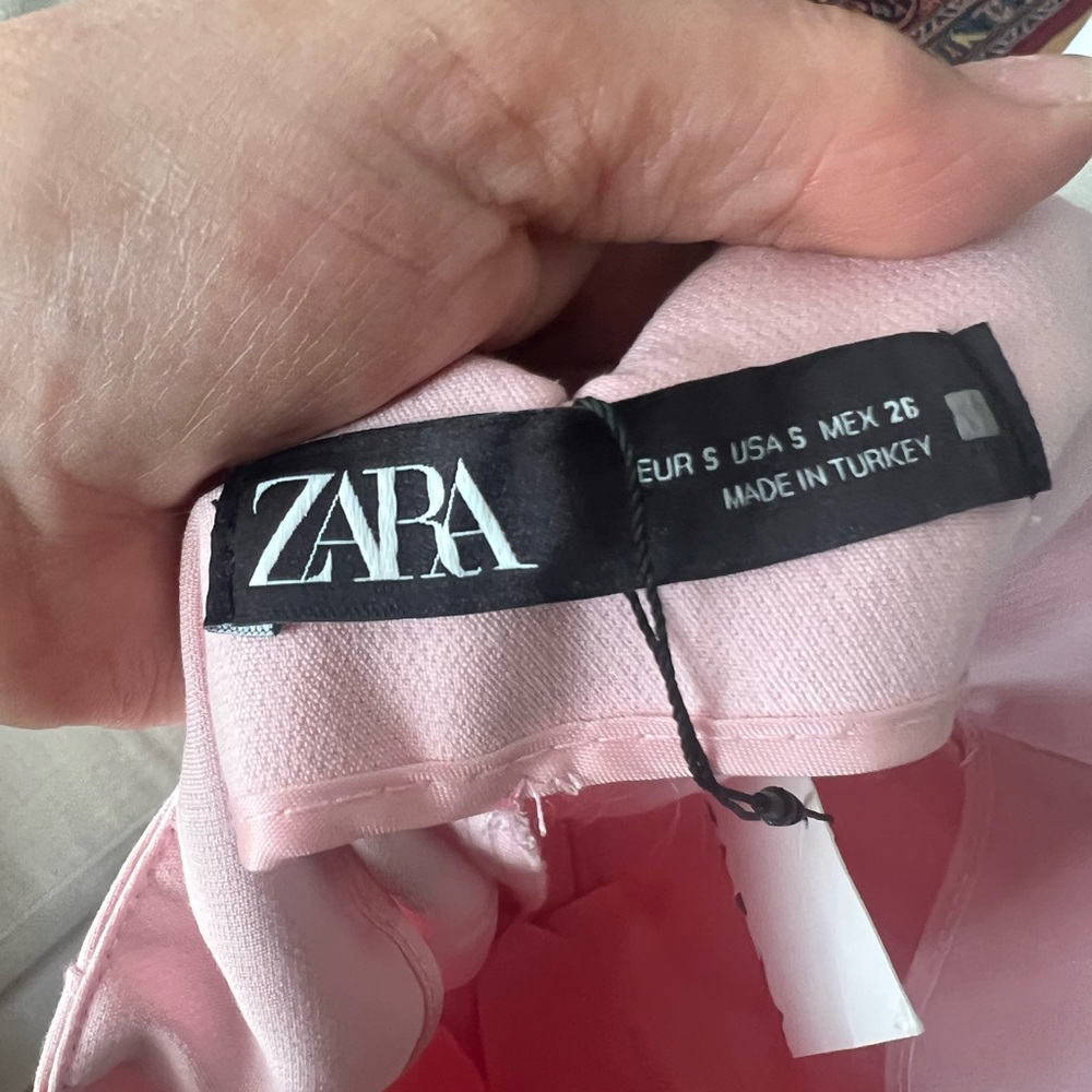 Zara woman’s pink high waisted trousers pants - Picture 12 of 12